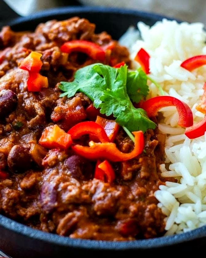 Chilli con carne met rys