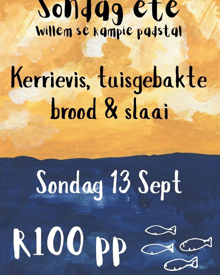 Sondag-ete: kerrievis, tuisgebakte brood en slaai R100pp